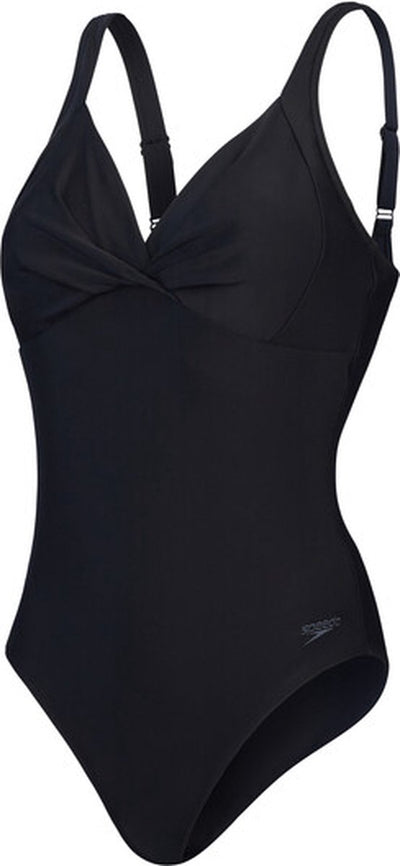 Maillot de bain 1 pièce de sport femme shaper noeud croisé Speedo - noir