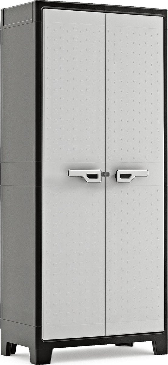 Keter armoire haute titan - 4 étagères - 80x44x182cm - gris noir