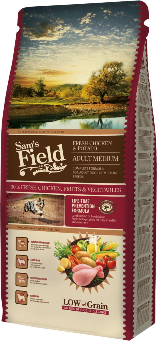 Sam's field adulte moyen poulet pomme de terre - nourriture pour chien - 13 kg