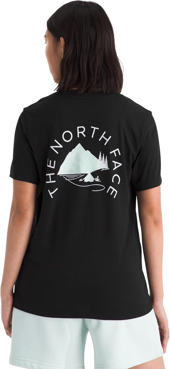 The North Face W Monte Regular Short Sleeve Tee-Graphic Chemise d'extérieur pour femme - Noir Tnf
