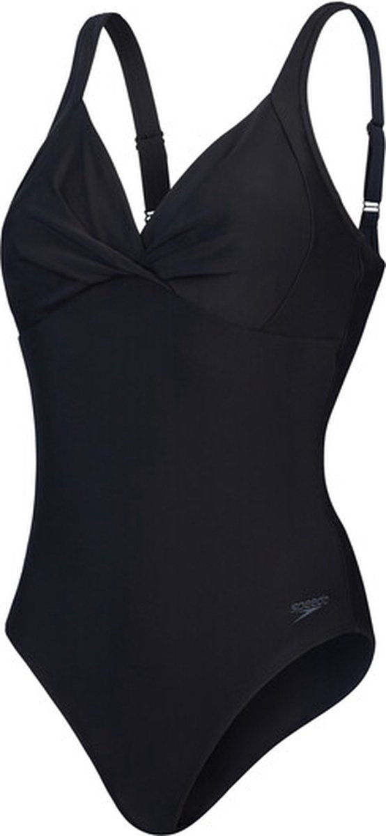 Maillot de bain 1 pièce de sport femme shaper noeud croisé Speedo - noir