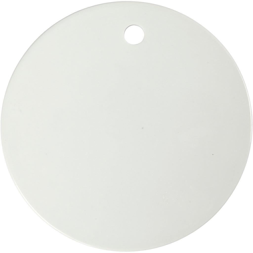 Creativ company label porcelaine, d 15 cm, épaisseur 0,5 cm, blanc, 1 pièce
