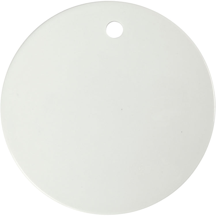 Creativ company label porcelaine, d 15 cm, épaisseur 0,5 cm, blanc, 1 pièce