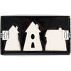 Creativ company décorations à suspendre, maisons, h : 7,6-9,7 cm, blanc, 3 pièces 1 boîte
