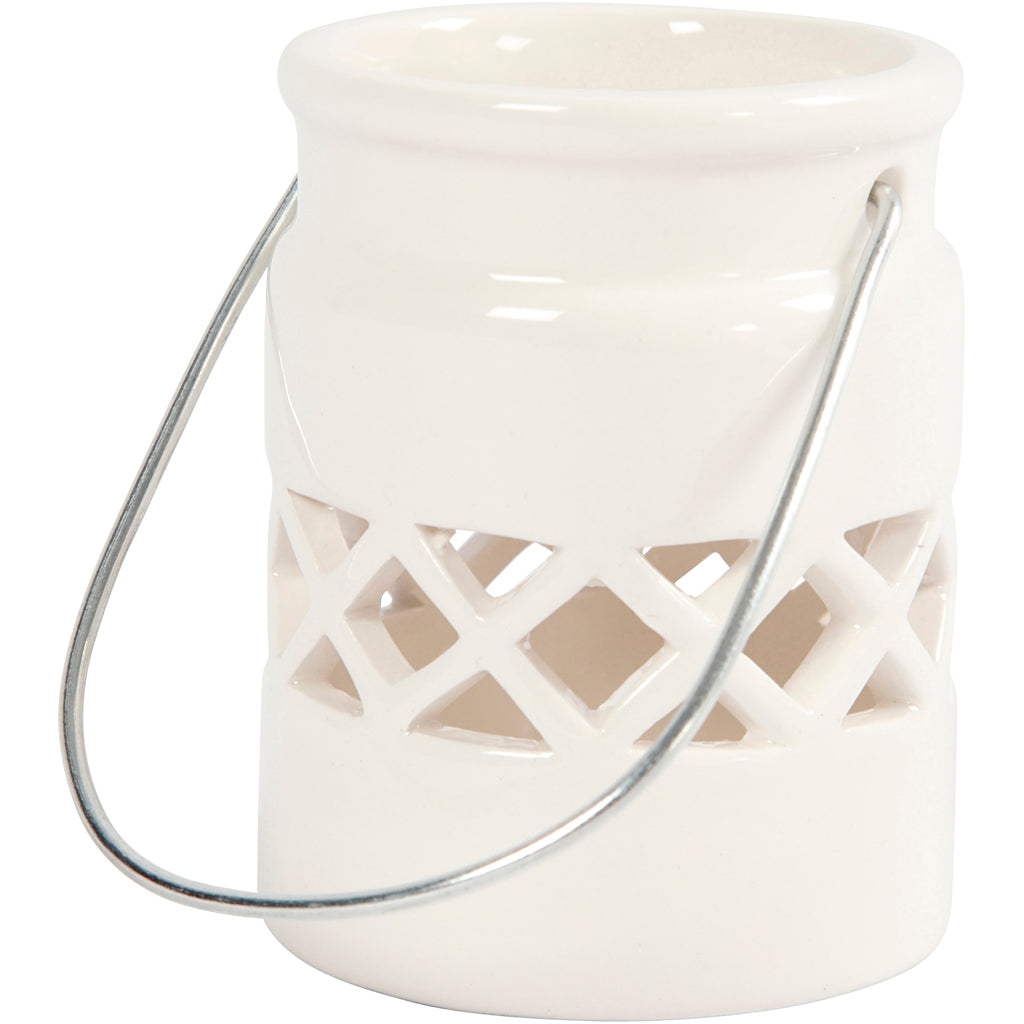 Lanterne d'entreprise Creativ, h : 8 cm, d 6,2 cm, blanc, 2 pièces 1 boîte