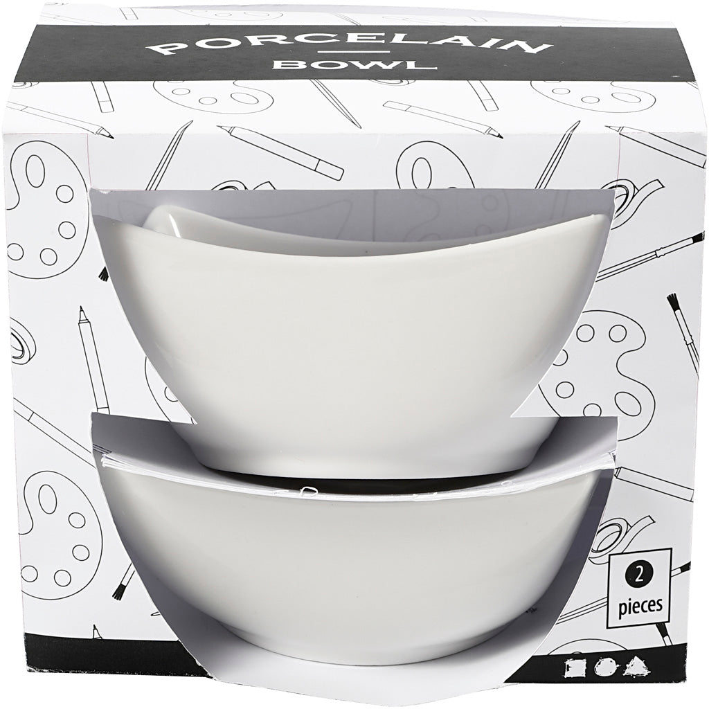Bol Creativ company, h : 4,5 cm, d 10 cm, blanc, 2 pièces 1 boîte