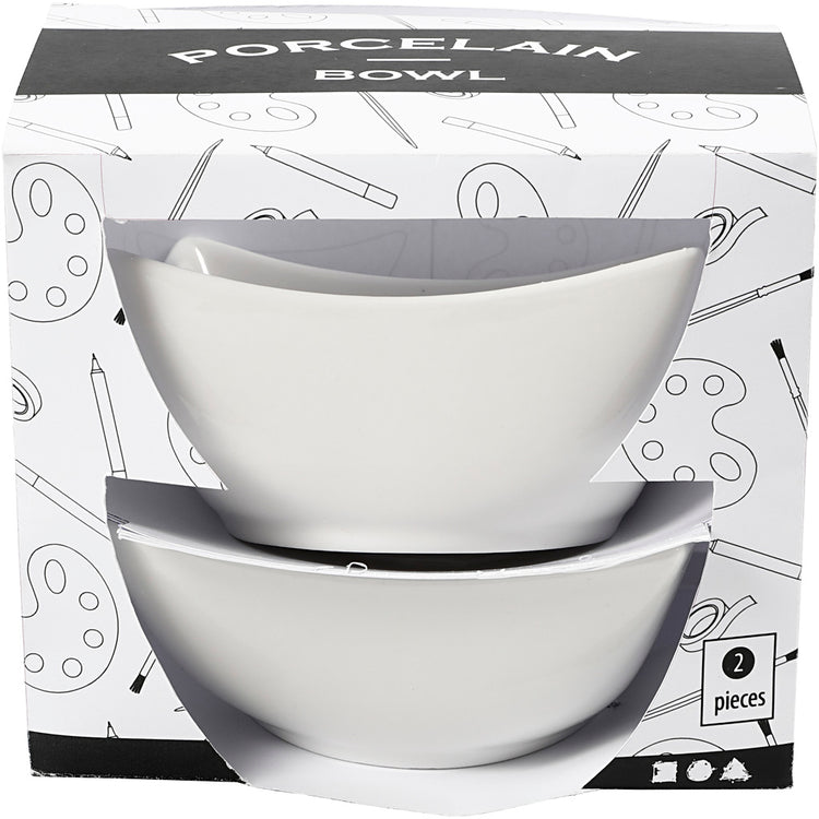 Bol Creativ company, h : 4,5 cm, d 10 cm, blanc, 2 pièces 1 boîte
