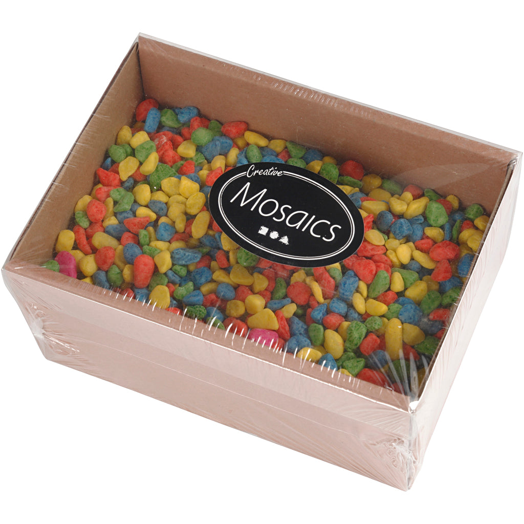 Pierres mosaïque Creativ company, taille 8-10 mm, épaisseur 5 mm, couleurs vives, 2 kg 1 boîte