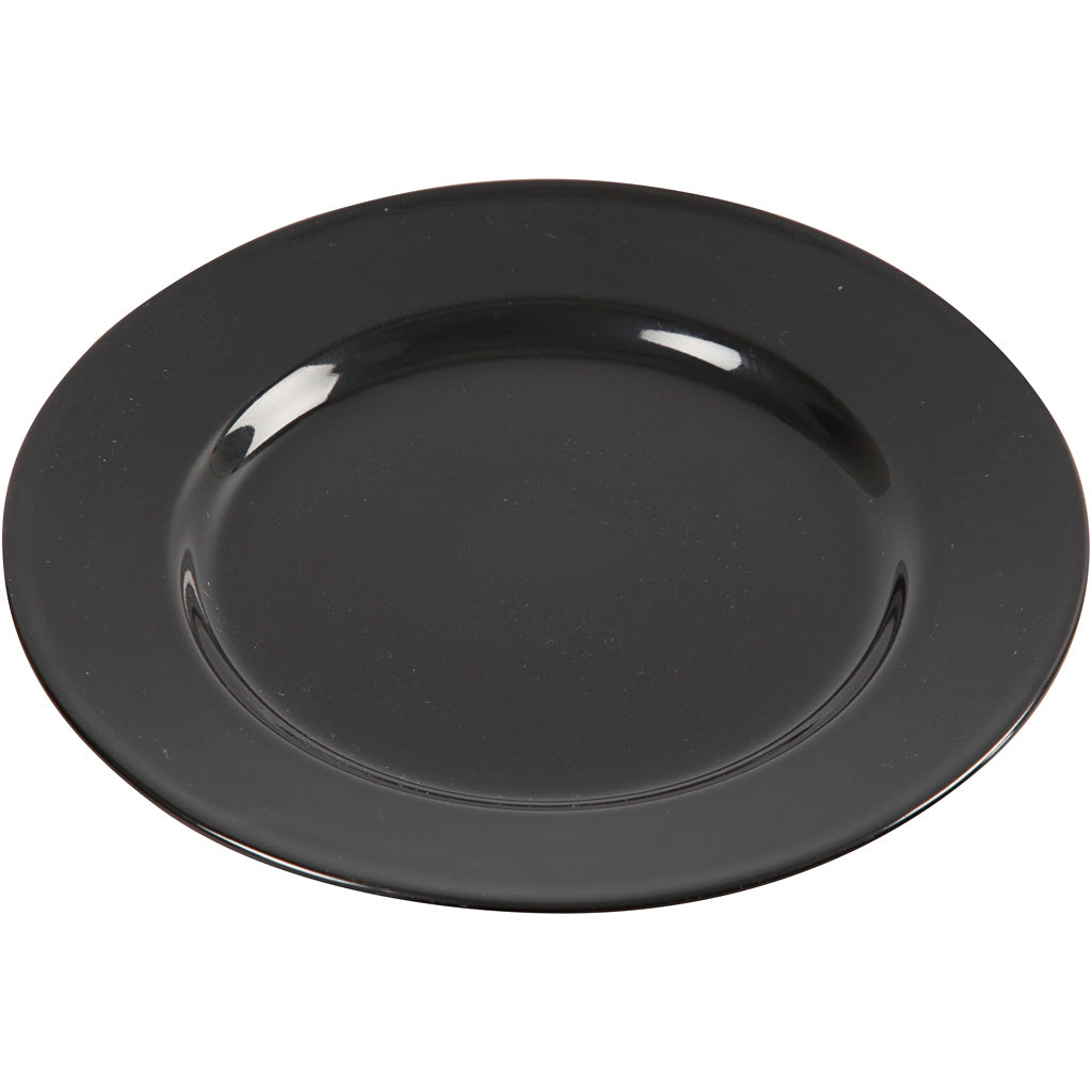 Assiettes Creativ company, d 19 cm, noires, 6 pièces, 1 boîte