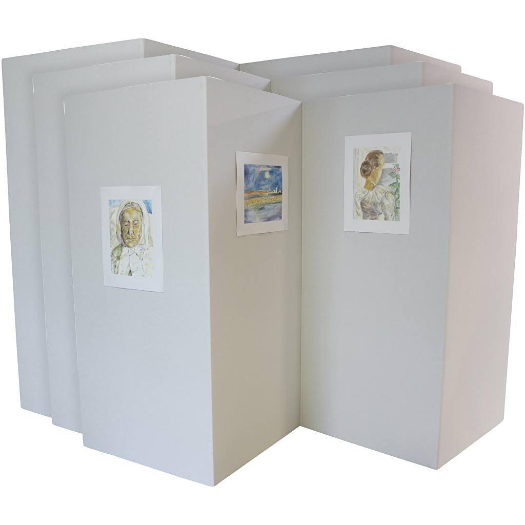 Murs de présentation, H: 190 cm, B: 4x90 cm, épaisseur 4 mm, 3 pièces 1 boîte