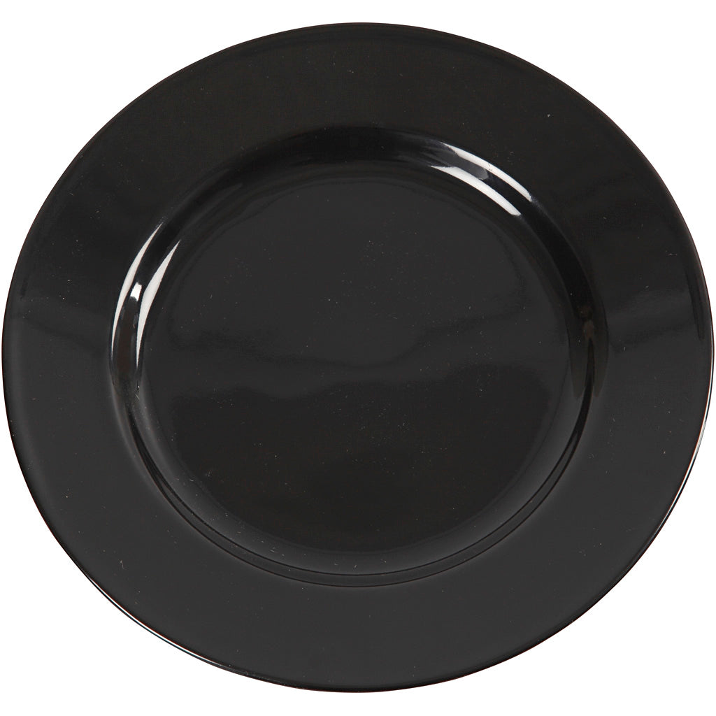 Assiettes Creativ company, d 19 cm, noires, 6 pièces, 1 boîte