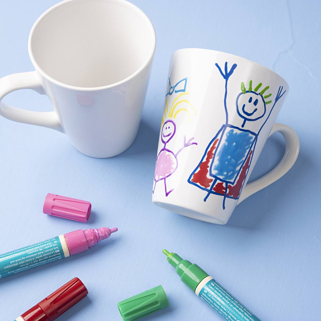 Tasses Creativ company, h : 10 cm, d 5-8 cm, 250 ml, blanc, 1 pièce