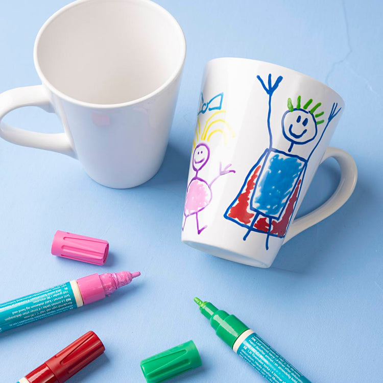 Tasses Creativ company, h : 10 cm, d 5-8 cm, 250 ml, blanc, 1 pièce