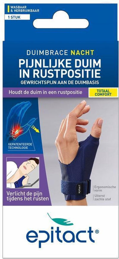 Orthèse de pouce Epitact nuit gauche taille m - orthèse de pouce pour arthrose et rhizarthrose du pouce - support flexible - lavable - 1 pièce