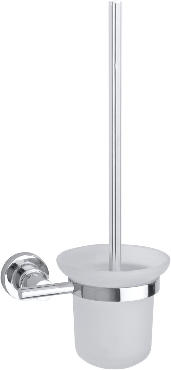 Ensemble WC Tesa Luup verre satiné chrome salle de bain sans perçage – 385x160x120mm