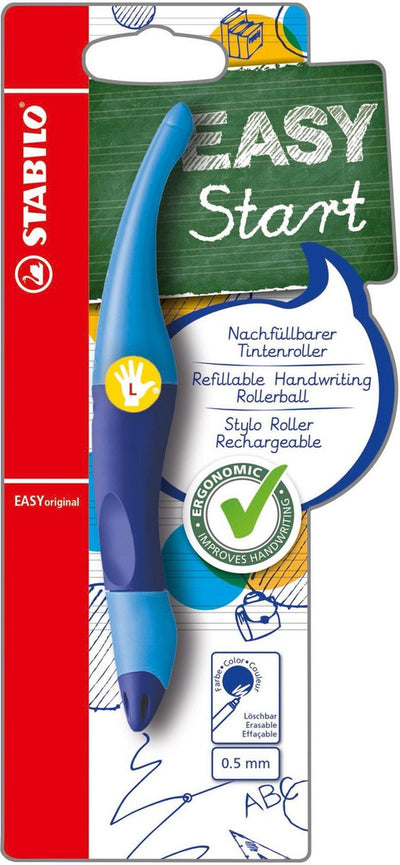 Stabilo easyoriginal - roller ergonomique - gaucher - encre bleue - rechargeable - bleu