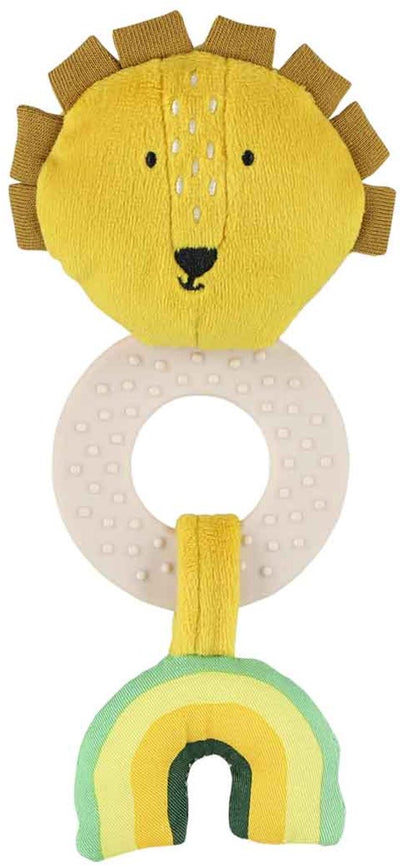 Jouet de dentition Trixie – mr. lion – anneau de dentition silicone crunch – anneau miroir en bois – 3m+