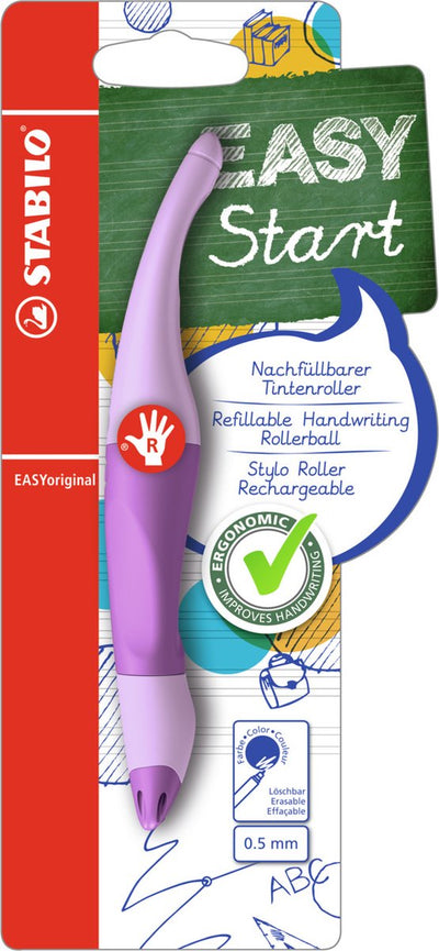 Stabilo Easyoringinal Ergononic Rollerball à droite - Blush Lilac au pastel handicapé