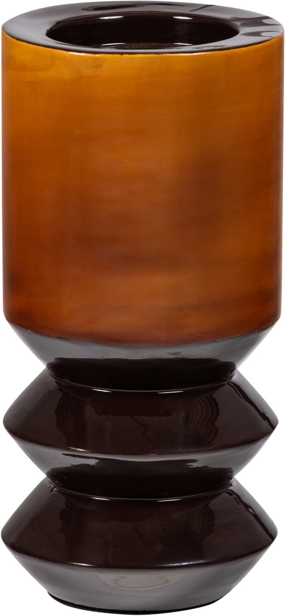 Bougeoir Woood Kiva 33x15 cm - métal - marron - 33x15x15 cm