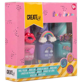 Créez-le ! vernis à ongles bonbons avec 3 anneaux | 6 pièces