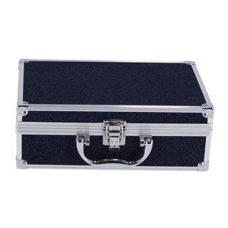 Trousse de maquillage en aluminium Casualelle bleu foncé pailleté