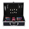 Trousse de maquillage en aluminium Casualelle bleu foncé pailleté