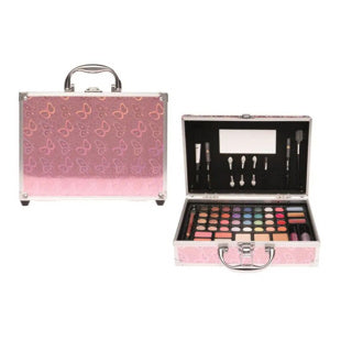 Valise à maquillage Casualelle rose finition papillon