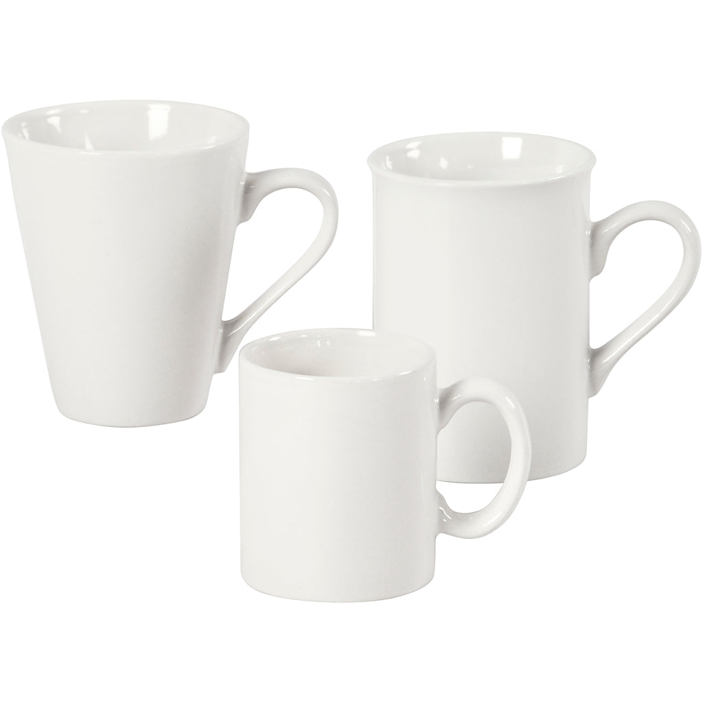 Tasses Creativ company, h: 7-10 cm, blanc, 48 pièces 1 boîte