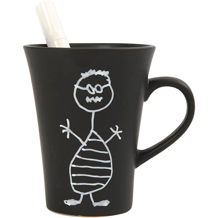 Tasse Creativ company, h : 10 cm, d 5,9-8,7 cm, noir, 1 pièce