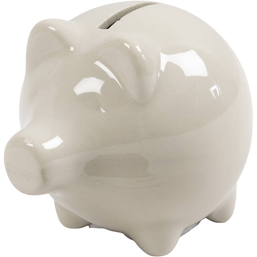 Tirelire Creativ company, h : 8 cm, l : 8,5 cm, blanc cassé, 10 pièces 1 boîte