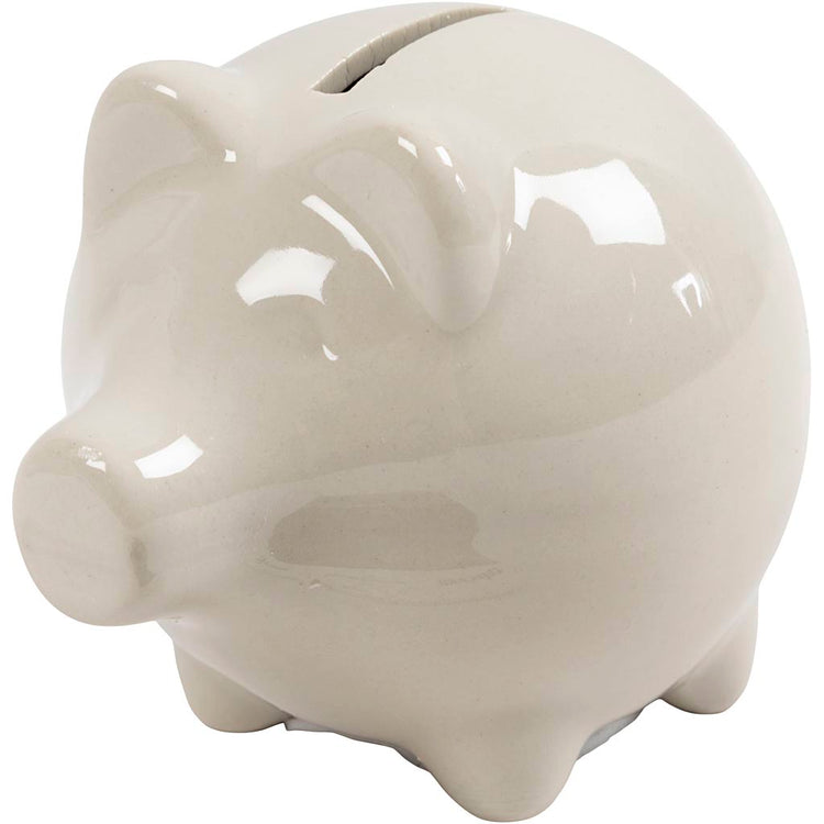 Tirelire Creativ company, h : 8 cm, l : 8,5 cm, blanc cassé, 10 pièces 1 boîte
