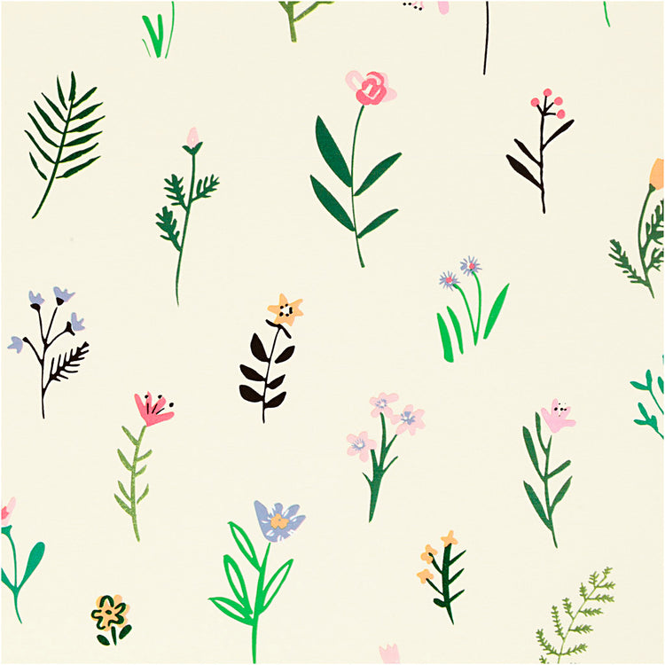 Papier d'emballage de la société Creativ, Flora, B: 50 cm, 80 gr, 100 m 1 rouleau