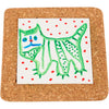 Crétiv Company Coaster avec cadre de liège, DIM 15,5x15,5x1 cm, blanc, 10 pièces 1 boîte