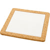 Sous-verre Creativ company avec cadre en liège, dimensions 19x19x1,1 cm, blanc, 10 pièces 1 boîte