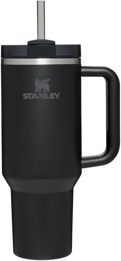 Gobelet Stanley quencher® h2.0 flowstate - 9-11 heures froides - 40-48 heures avec de la glace - gourde avec paille, poignée et couvercle - passe au lave-vaisselle - tasse thermos pour boissons froides - ton noir