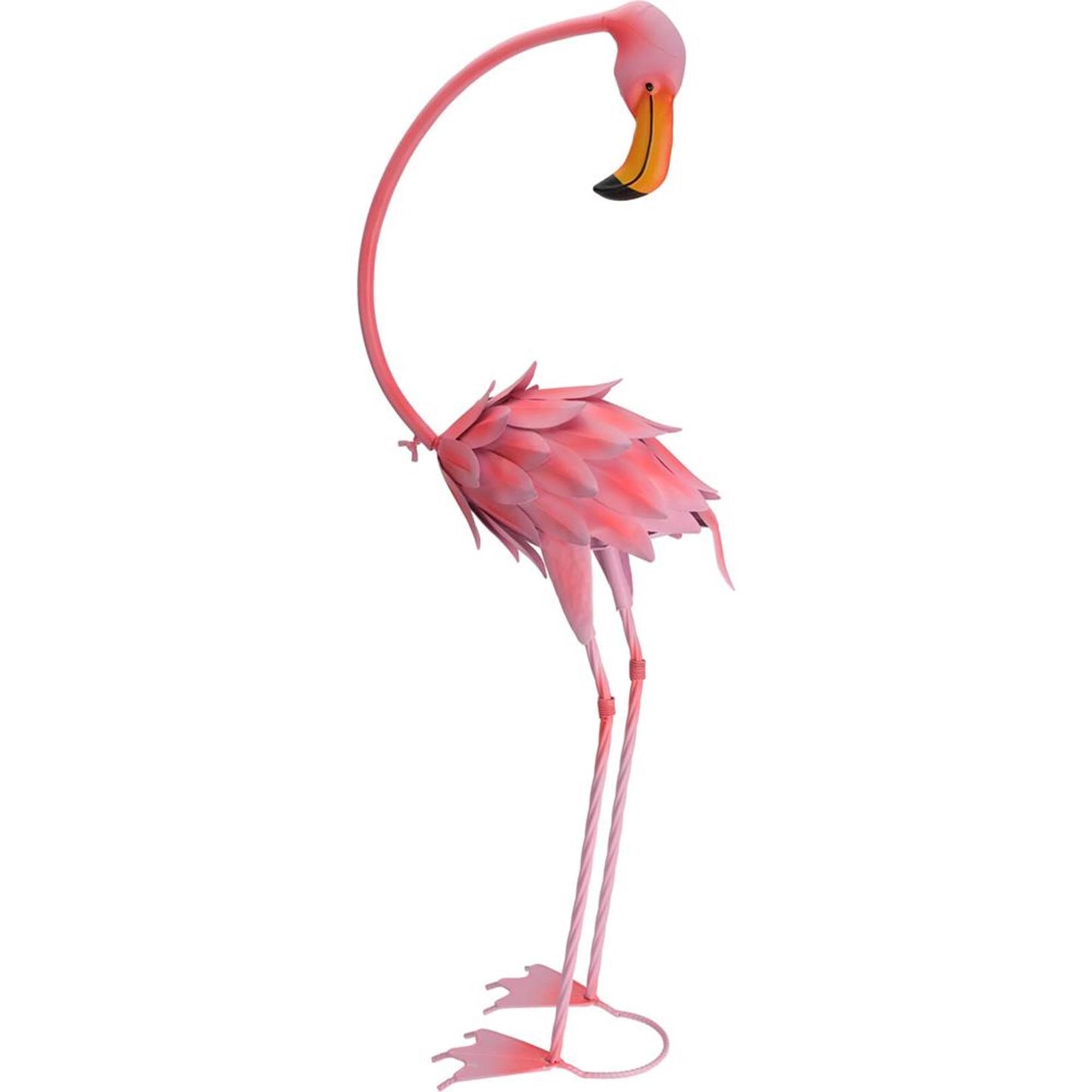 Flamant rose métal 30x16x70cm