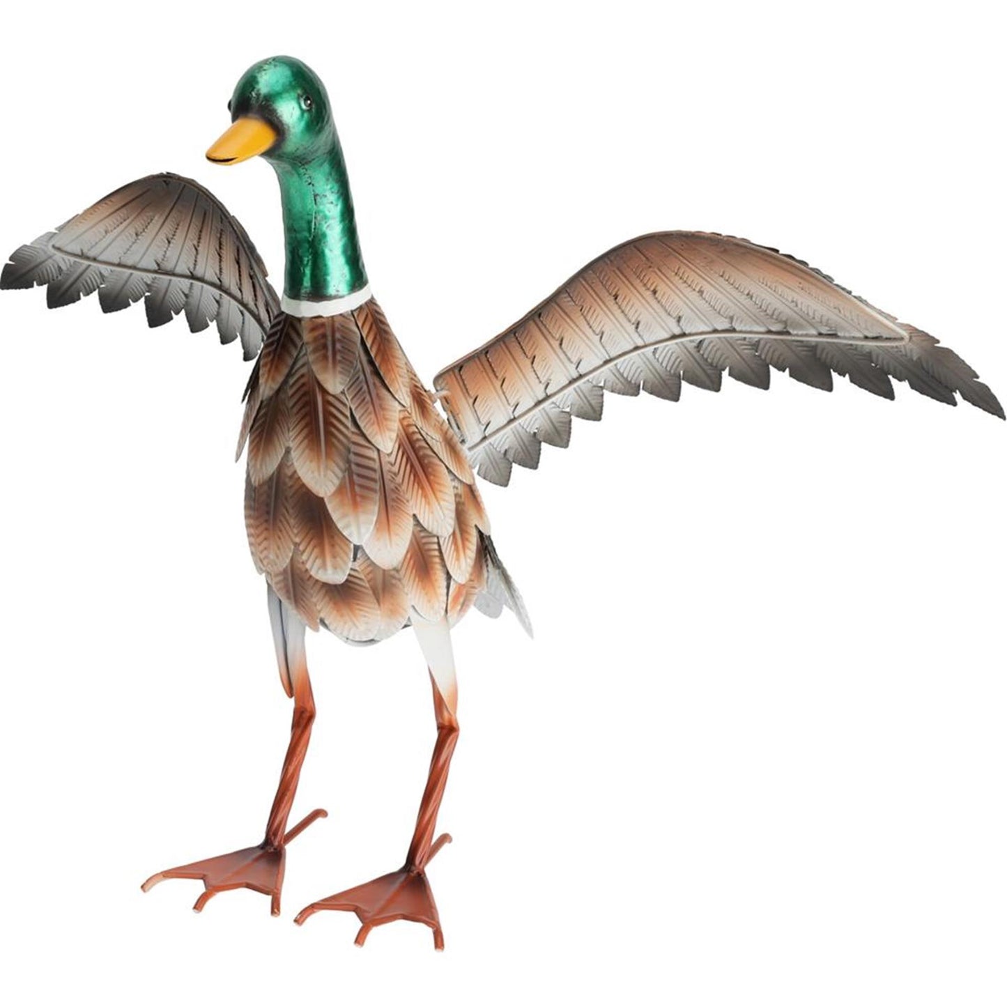 Canard de jardin Pro en métal avec ailes ouvertes 41x35x40cm