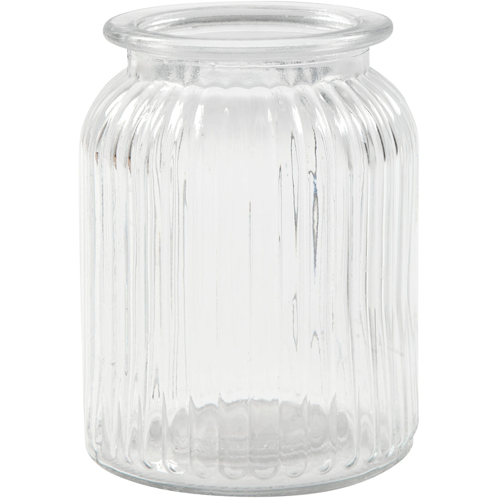 Pot en verre Creativ company, h : 14,5 cm, d 11 cm, taille du trou 7 cm, 6 pièces 1 boîte