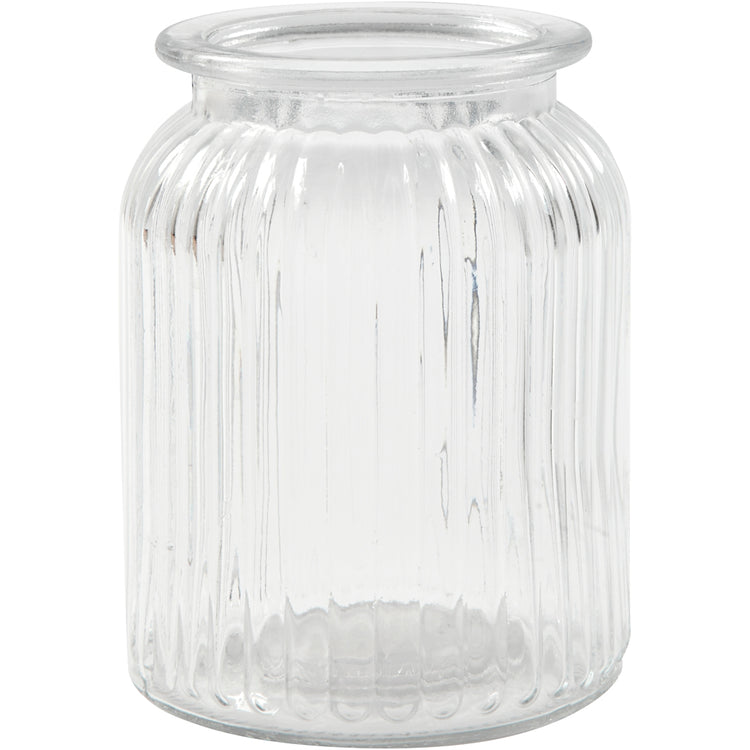 Pot en verre Creativ company, h : 14,5 cm, d 11 cm, taille du trou 7 cm, 6 pièces 1 boîte