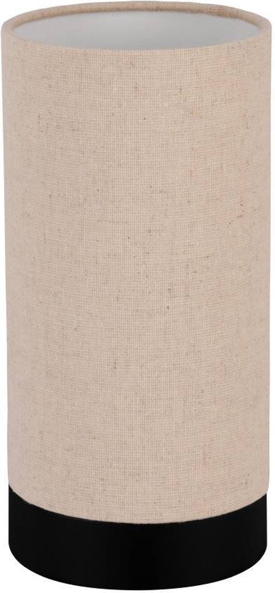 Lampe de table Eglo feniglia - e27 - 25,5 cm - beige noir - lin