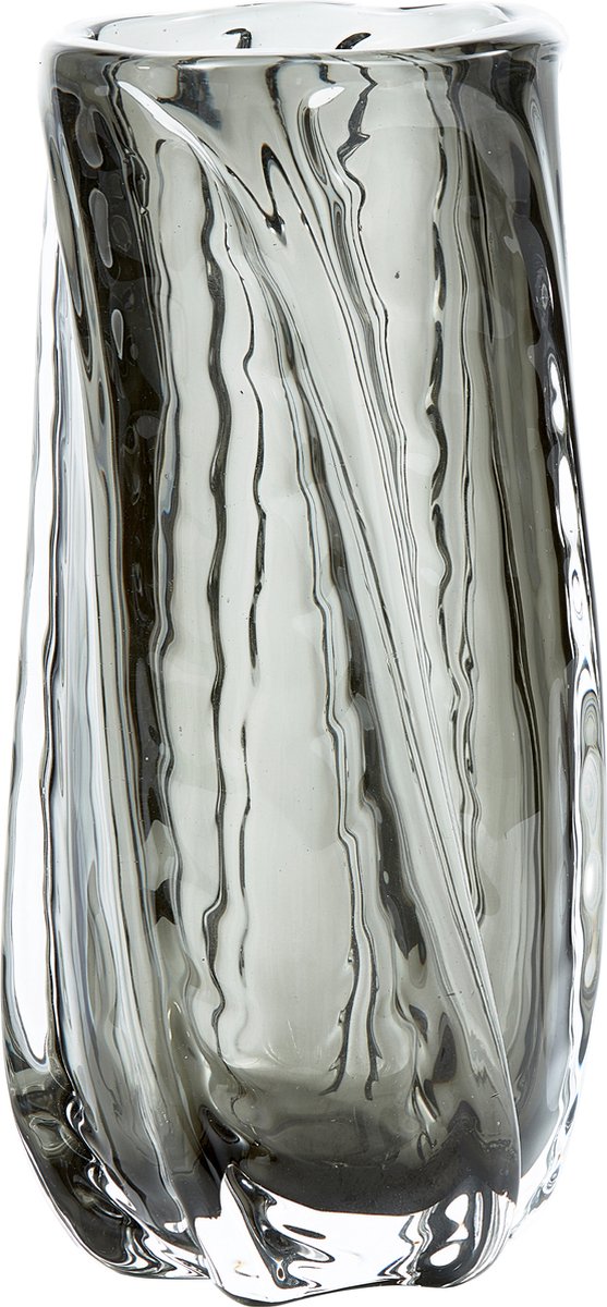 Vase parangon Woood bepurehome - verre - anthracite - 27x12x12