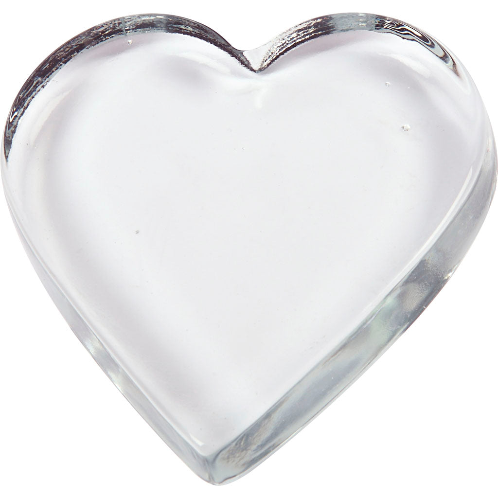 Creativ Company Glass Hart transparent 9x9cm, 10e.