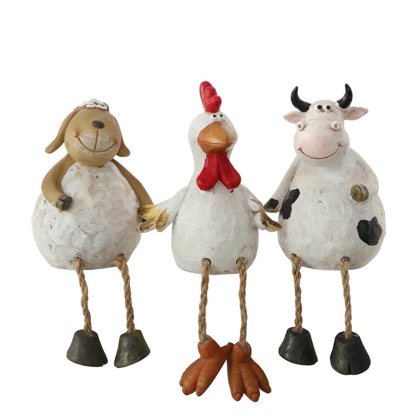 Boltze home animal de ferme avec pattes pendantes h20cm