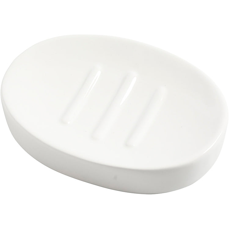 Porte-savon Creativ company, h : 2,5 cm, l : 13,5 cm, l : 10 cm, blanc, 1 pièce