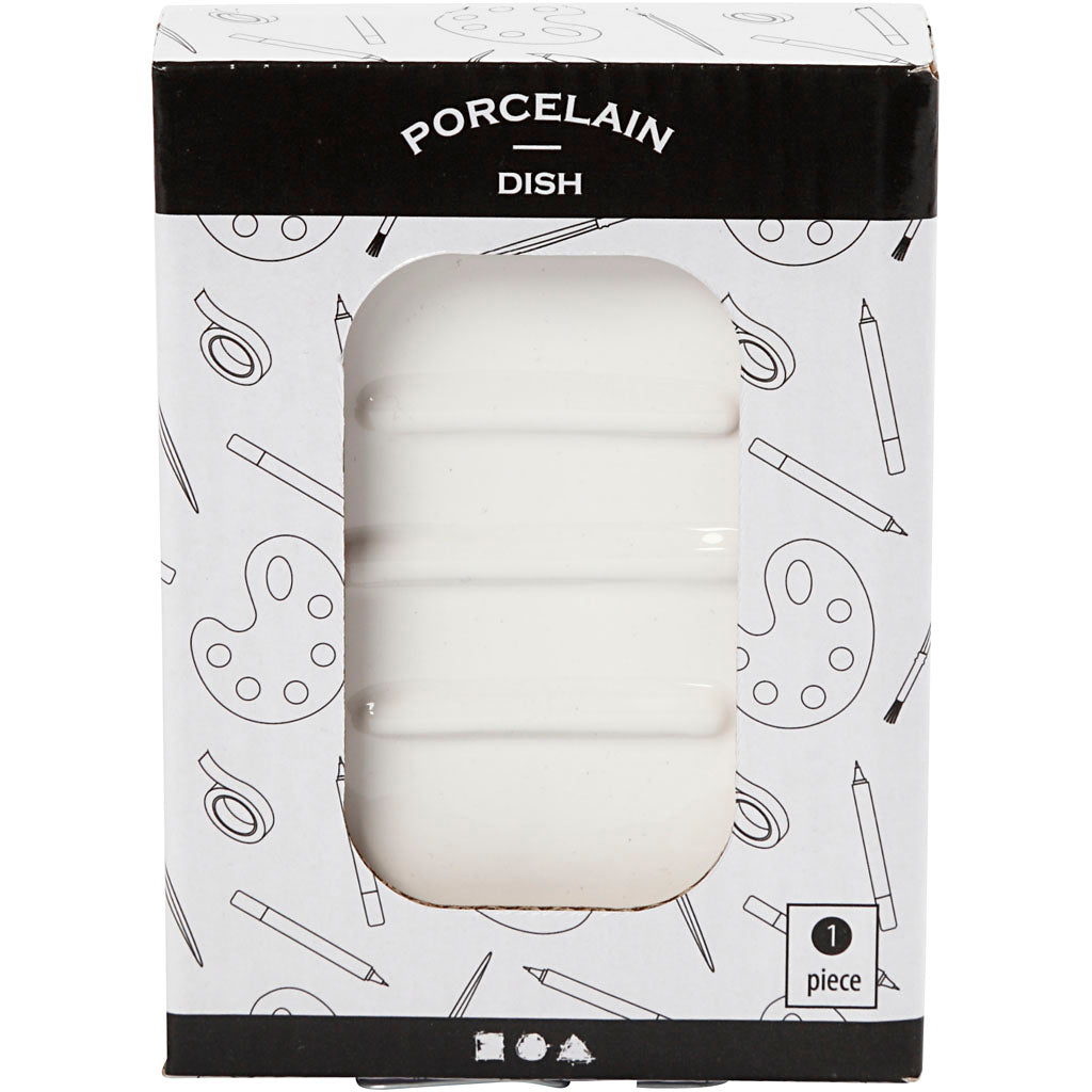 Porte-savon Creativ company, h : 2,5 cm, l : 13,5 cm, l : 10 cm, blanc, 1 pièce