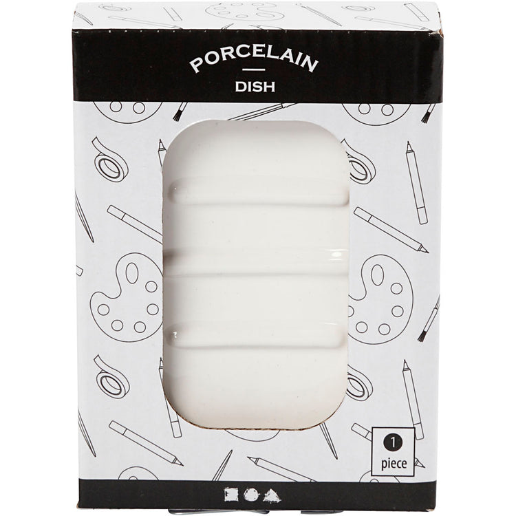 Porte-savon Creativ company, h : 2,5 cm, l : 13,5 cm, l : 10 cm, blanc, 1 pièce