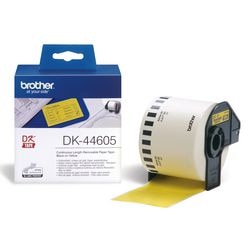Ruban d'étiquetage brother dk44605 noir sur jaune