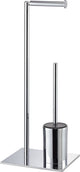 Tube Sealskin - majordome de toilettes - brosse WC avec support en silicone - porte-rouleau de rechange - autoportant - chrome
