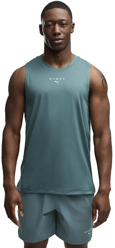T-shirt sans manches Puma x hyrox cloudspun bleu, gris l homme