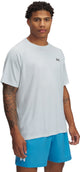 Chemise de sport pour hommes Under Armour UA Tech Texture Red SS-Gry - Gris lointain - Noir